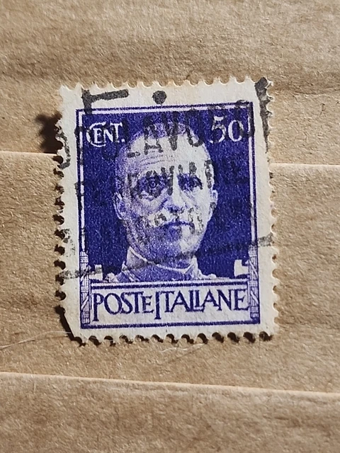 KING VICTOR EMMANUEL Vintage Poste Italiane 50 Cent. Italy Stamp 1920s