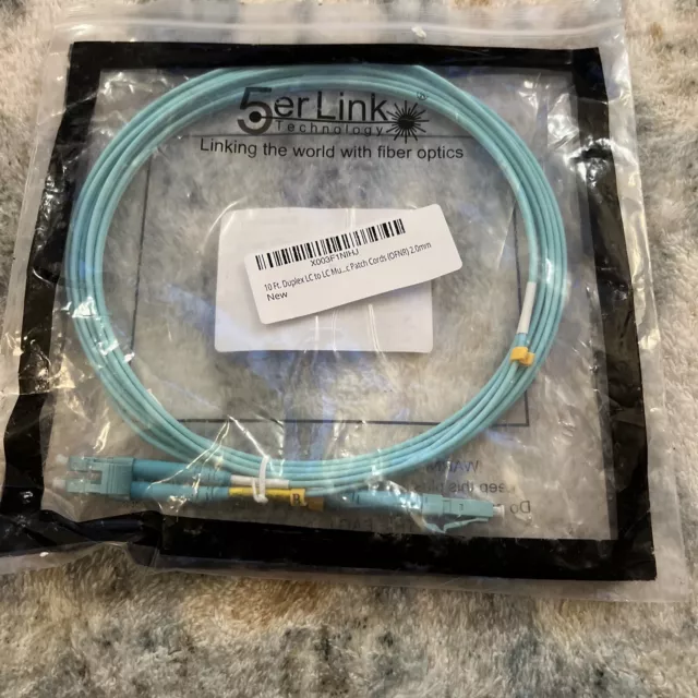 5er Link Technology LC to LC Fiber Optic Cable* Multimode Duplex 10 ft 2.0mm