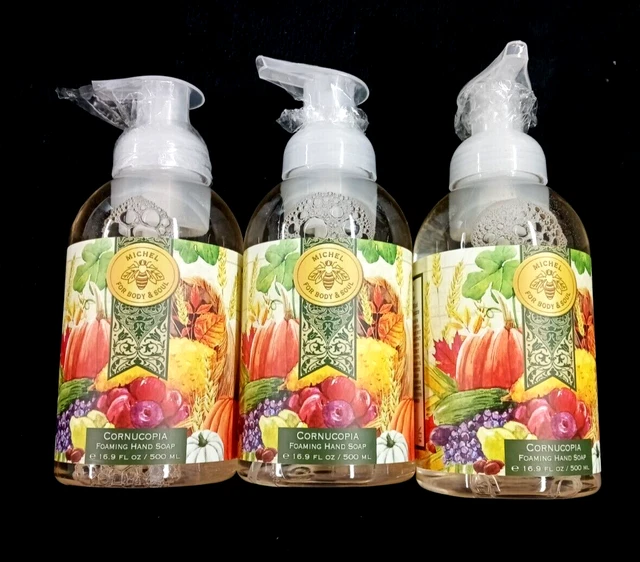3- 16.9 fl oz each  Michel for Body & Soul Cornucopia Foaming Hand Soap