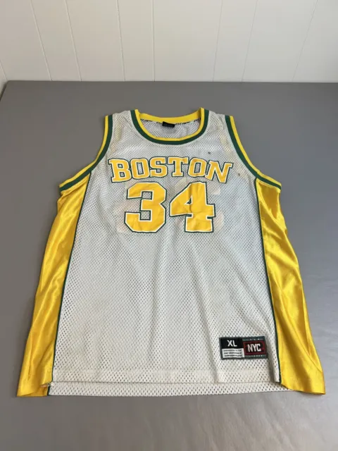 Vintage Boston Celtics Paul Pierce Jersey Mens XL White NBA Basketball #34 Mesh