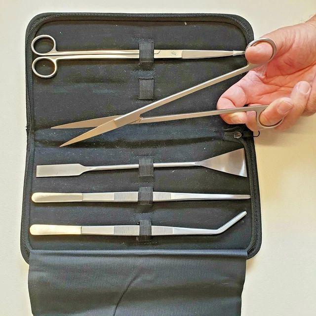 Aquarium Tool Kit, Set Of 5 With Case . Quality Stainless Steel . Uk Stock .