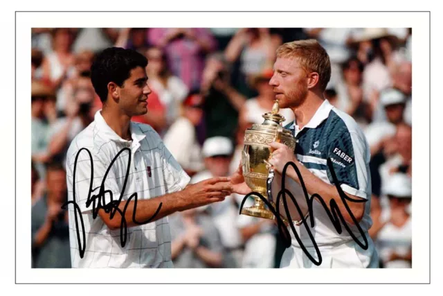 PETE SAMPRAS & BORIS BECKER Signed Autograph PHOTO Gift Signature Print TENNIS