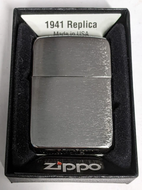 Zippo 2016 Vintage Chrome 1941 Replica Lighter Unfired In Box Bb25