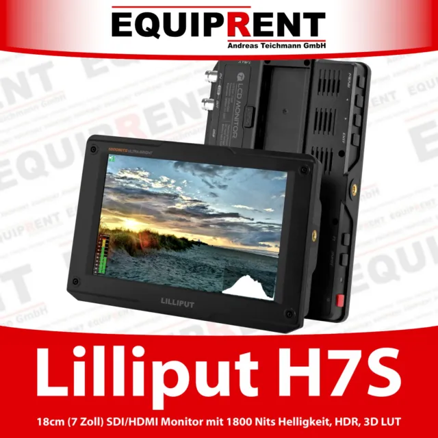 Lilliput H7S 1800 Nits Sdi HDMI Moniteur 18cm 7 " Avec 3D Lut , HDR , Peaking (