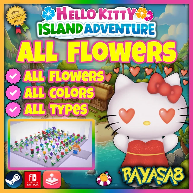 HELLO KITTY ISLAND Adventure ALL Flowers 🔥Apple Arcade | Nintendo ...