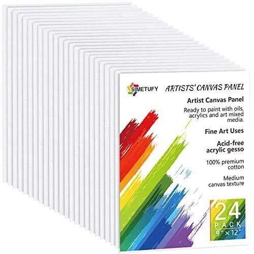 Arteza Paint Canvases For Painting, 7.8 X 7.8 Inches, Blank White Stretched  Canvas Bulk, 100% Fabric, 8 Oz Gesso-Primed, Art Supplies For Adults And T