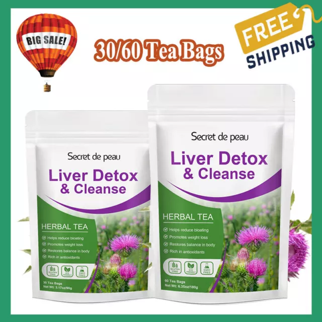 Liver Health Support Supplement - Liver Cleanse Detox & Repair -- 30/60 Tea Bags