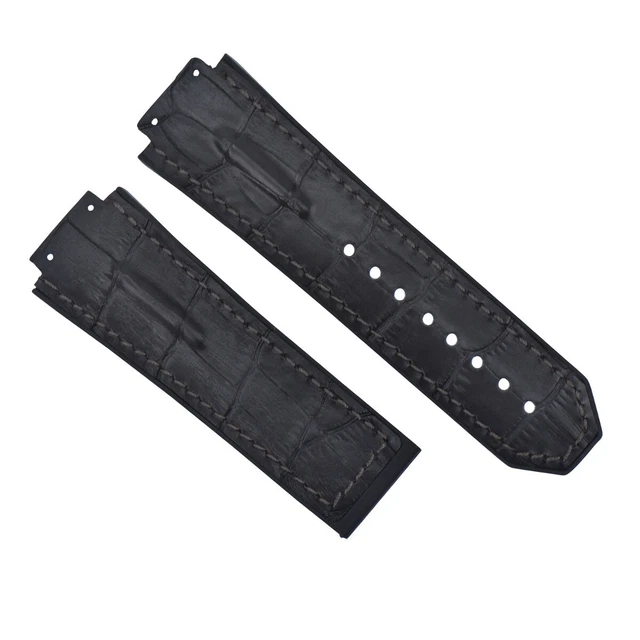 28Mm Leather Band Strap For 48Mm Hublot Big Bang Ceramic F1 King Power Black