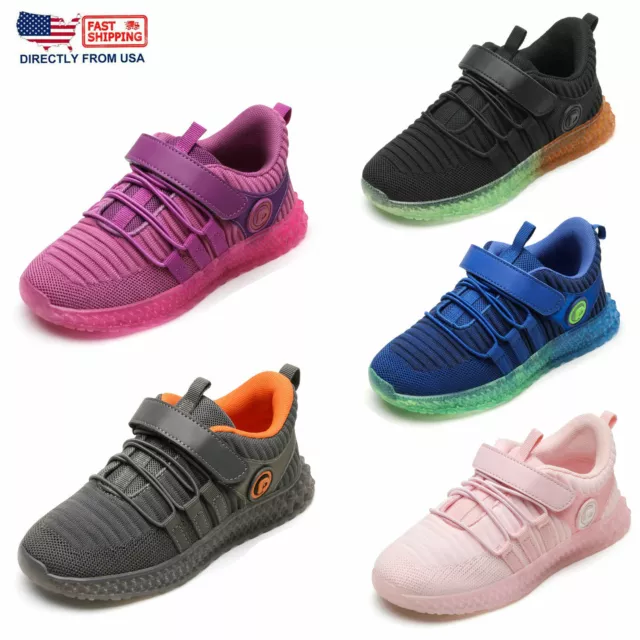 Kids Boys Girls Fashion Sneakers Mesh Breathable Athletic Running Shoes