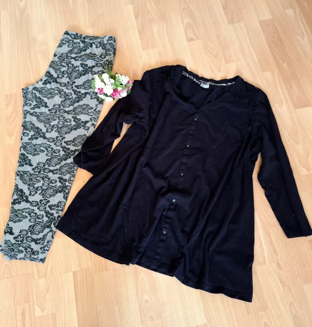 🌺BONPRIX wunderschöner  Hausanzug / Pyjama mit Leggins Gr. 50 🌺