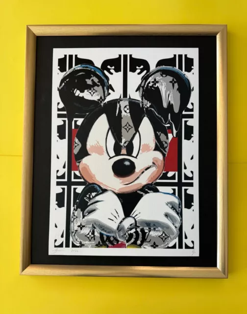 Death NYC Large Framed 16x20in Pop Art Graffiti Certified  Mickey Mouse Disney @