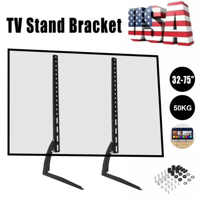 Universal Tv Stand Base Tabletop Vesa Pedestal Mount For Lcd Led Tv 32-75"Screen