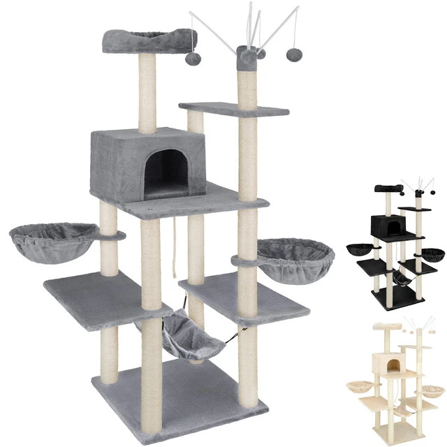 Karolpar Katzenkratzbaum 81,3 Cm – Mit Sisal, Plüschstange & Abnehmbarem Bezug