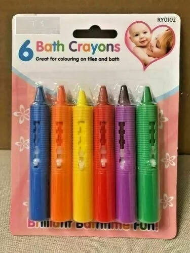 12 x BATH CRAYONS Washable Crayon Kids Baby Bath time Paints Drawing Pens  Toy