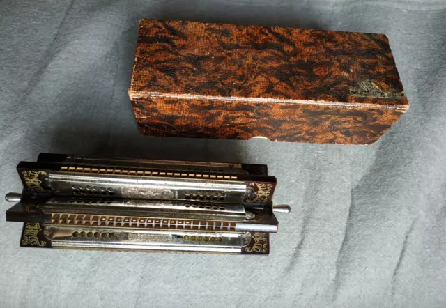 Rare harmonica hohner vintage 6-sided 6 éléments avec boîte d'origine