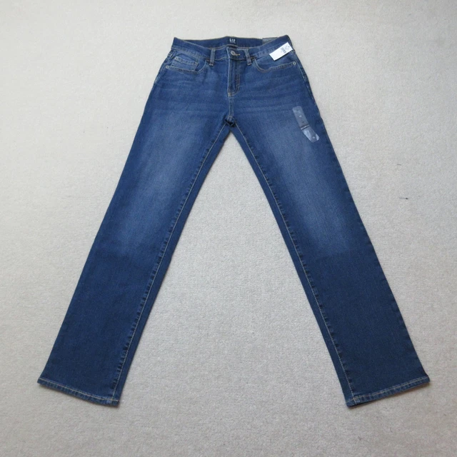 Jeans originali stretch GAP ragazzi età 16 blu lavaggio medio denim dritti casual nuovi con etichette