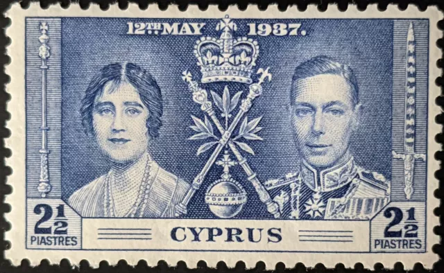 Stamp Cyprus SG150 1937 2 1/2Pia King George VI Coronation Mint Hinged