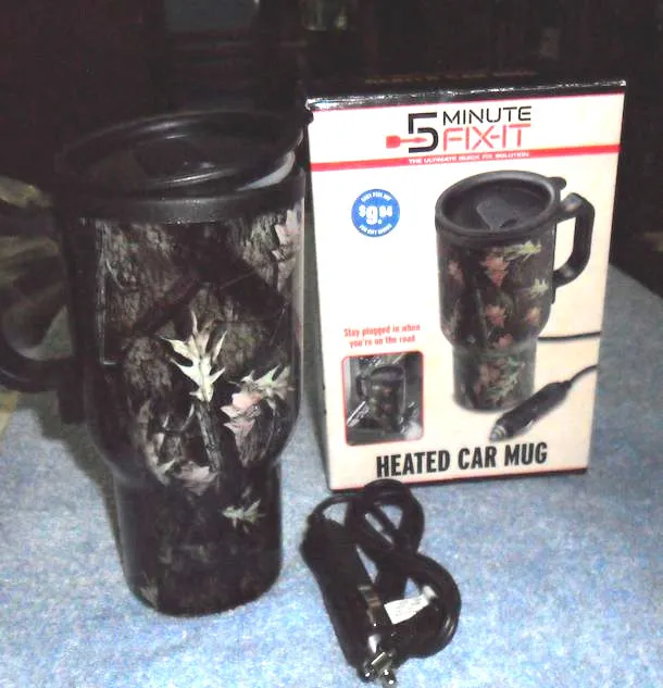 5 Minute Fix  Camouflage Heated Car Mug Includes Adapter Cable