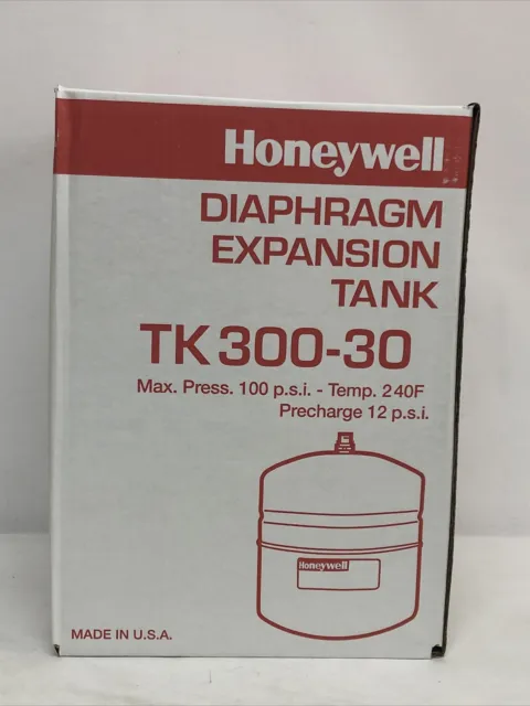Honeywell TK300-30 1/2" External HEATING Diaphragm Expansion Tank 100psi 4.4gal