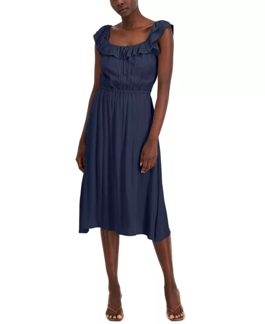 MSRP $100 Inc International Concepts Women Metallic Smock Midi Dress Size Large