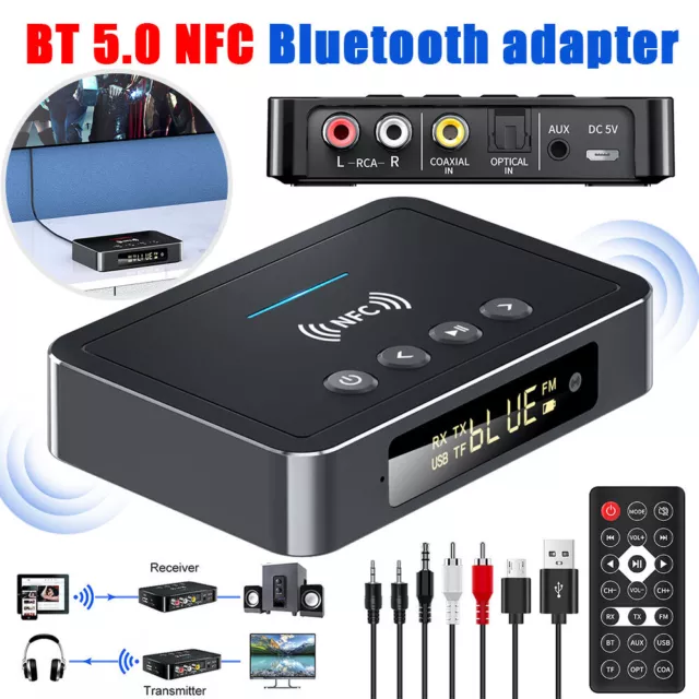 NFC Bluetooth 5.0 Empfänger 3.5mm AUX Cinch Buchse Hifi Wireless Audio Adapter