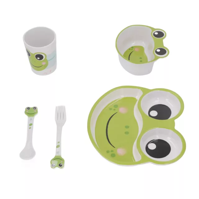 Toddler Dinnerware Set Dishwasher Safe BPA Prevent Slip Cartoon Baby D Kf1