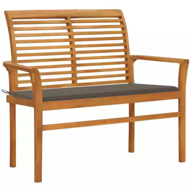 Banc de jardin avec coussin taupe 112 cm Bois de teck massif