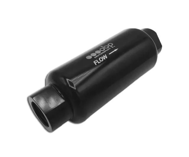 OBPMFF60 - Max Flow AN10 Kraftstofffilter, schwarz mit AN10 Stecker Adapter - 60 Mikrometer