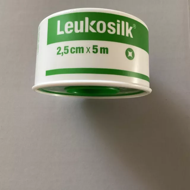 Leukosilk 2,5cm x 5m  Pflaster Rolle Neu