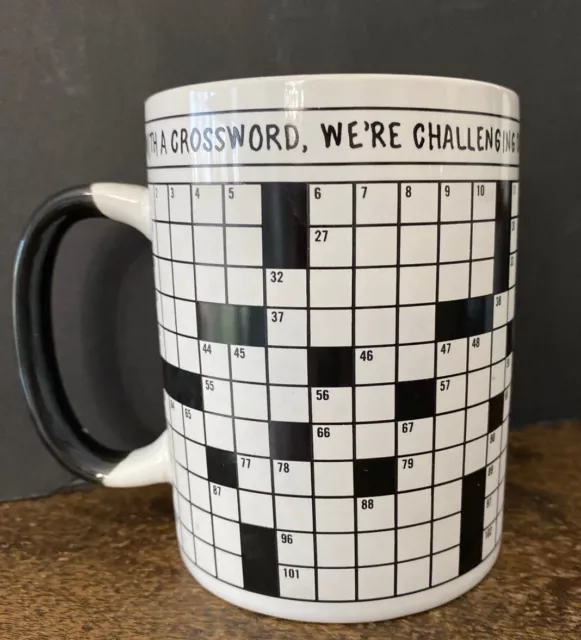 Will Shortz Mug Wordless Crossword Puzzle Mug 2014 “Fill In Your Own Words ! “