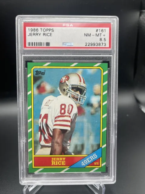 1986 Topps  #161 Jerry Rice Rookie Card Graded PSA 8.5 NM MINT+