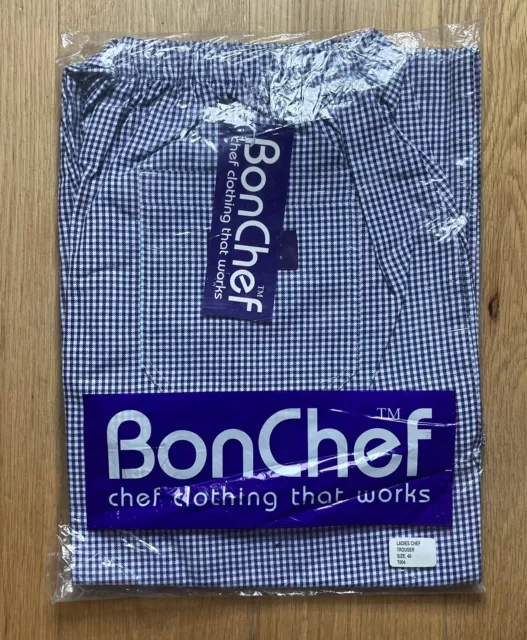 Chefhose BonChef blau kariert Stil T004 klassische Damenhose Größe 40