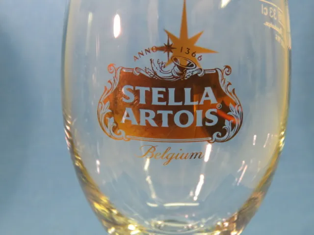 Gold Rim & Star Beer Stem Glass ~ STELLA  ARTOIS Lager Biere ~ 33 cl Pasabahce