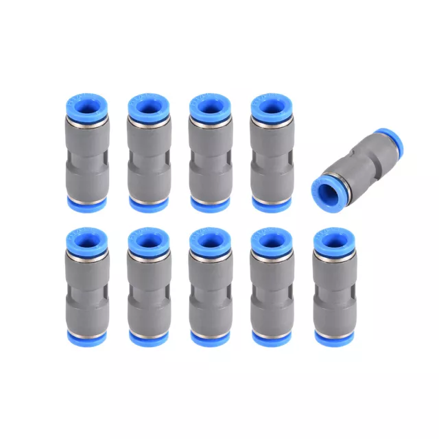 Droit Pousser Connecteurs 8mm Pneumatique Connecteur Plastique Pipe Tube 10Pcs