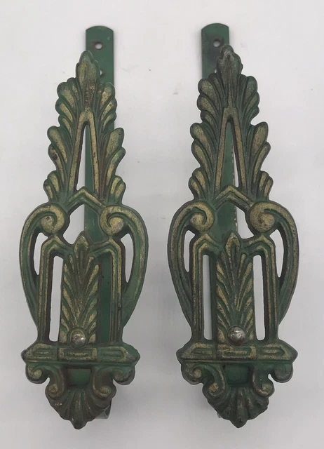 Vintage Art Deco Cast Metal Curtain Drape Tie Backs (2)