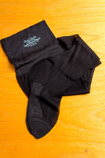 Calze cuciture vintage orig 50 nere calze senza supporto IMBALLO ORIGINALE 4 paia 40 US9