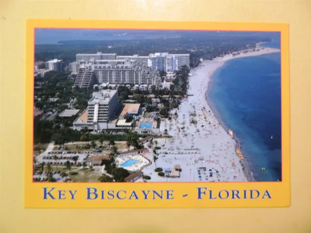 Key Biscayne Florida vintage postcard aerial view