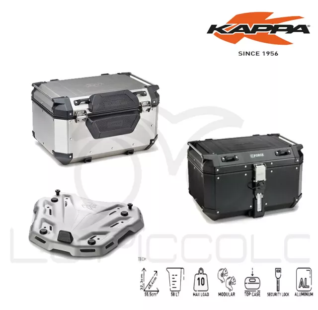 KAPPA Maleta Aluminio KFR580B+ Placa + Espalda KTM 1090 Adventure 2018