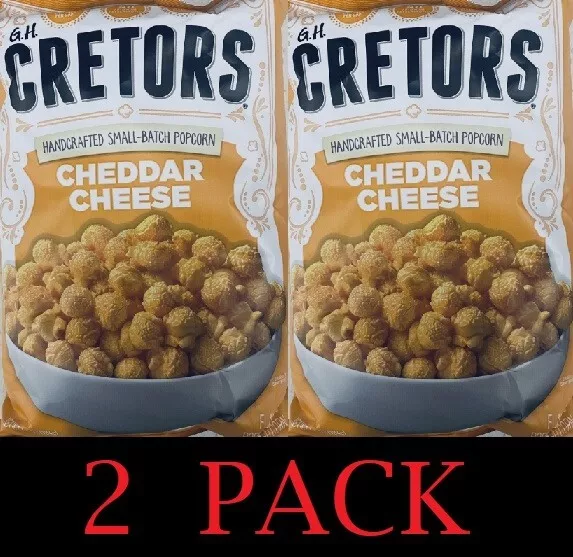 2x G.H. Cretors Handcrafted Small-Batch Popcorn CHEDDAR CHEESE 6.5 oz Bag 2 PACK