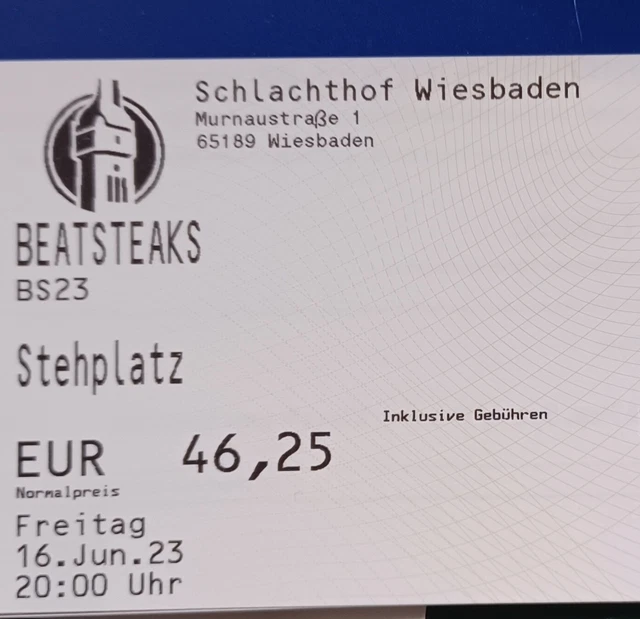Beatsteaks Tickets Wiesbaden 16.06. Stehplatz Karten Schlachthof