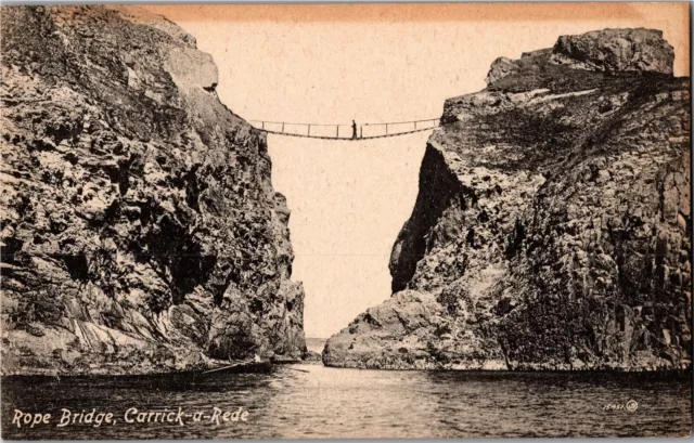 Rope Bridge, Carrick-a-Rede County Antrim N. Ireland Vintage Postcard B56