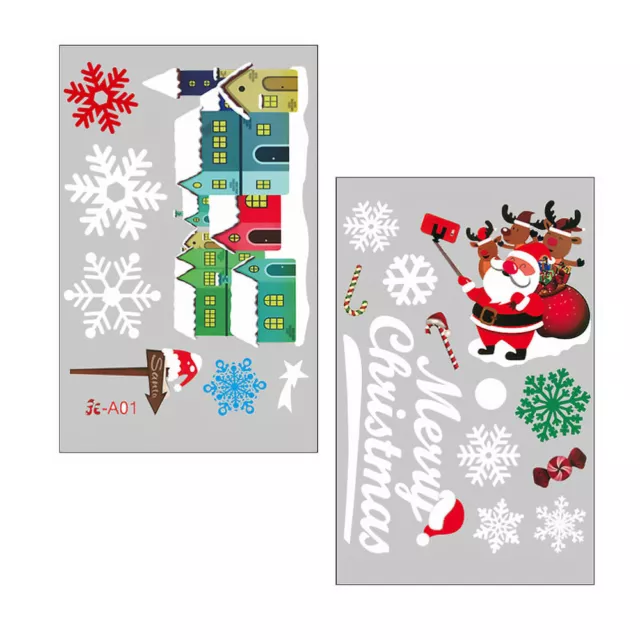 Christmas Wall Static Sticker Xmas Reindeer Window Snowflake Decal Stickers