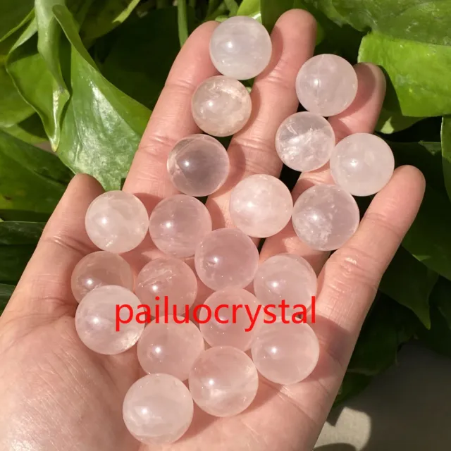 20pc Wholesale Natural rose quartz Ball Quartz Crystal Sphere Gem Healing 17mm+