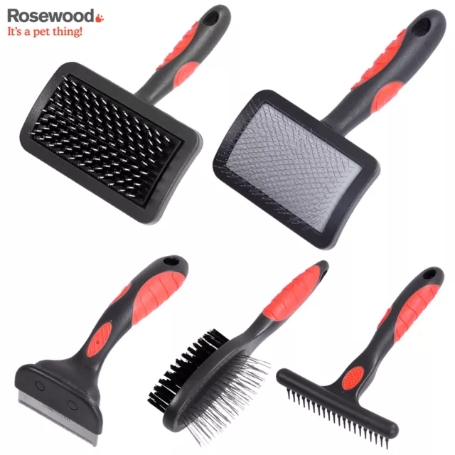 Rosewood Dog Grooming Tools Brush Slicker Rake Shedding Moult Salon Cat Puppy