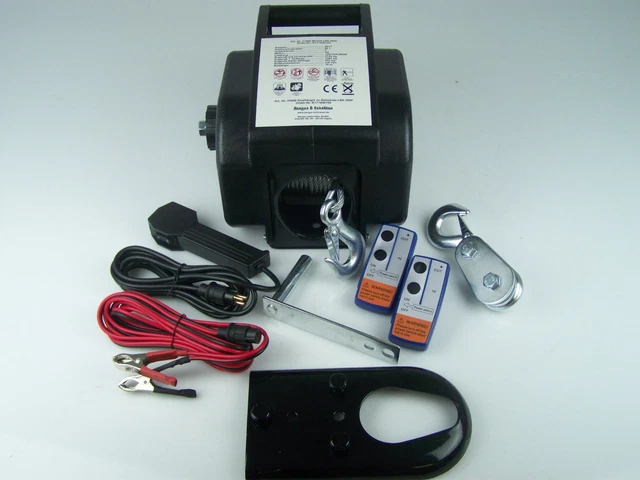 Treuil électrique 12V 2000 Lbs - Pour Voiture, Bateau, Remorque, Avec Câble Acier Et Commande Filaire/manuelle