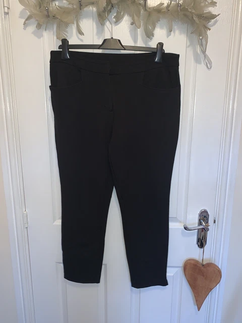MATALAN LADIES BLACK Trousers Front Pockets Size 14 L 24 Inches Side Slits VGC 8.50 PicClick UK