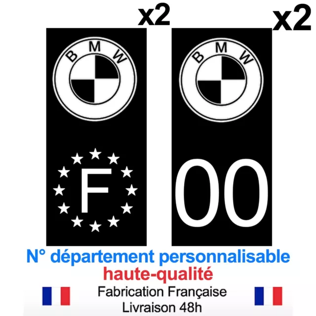 Stickers autocollant plaque d'immatriculation BMW voiture Fond noir, NOIR