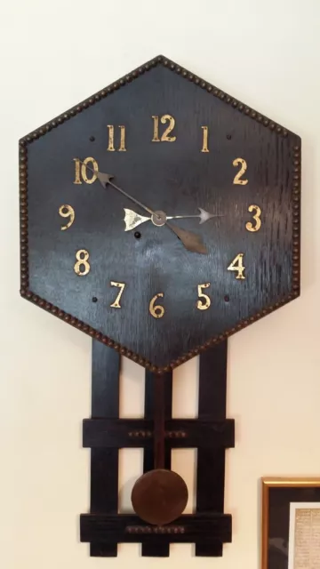 1900'S Antique Mission Large Wall Clock - American Jerome Arts & Crafts Gwo