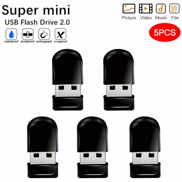 Wholesale/Lot 5 Pack Mini USB Flash Drive 2.0 Memory Stick Pendrive Thumb Drive