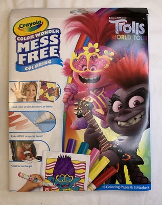 CRAYOLA COLOR WONDER Trolls World Tour Coloring Pages Set Mess Free